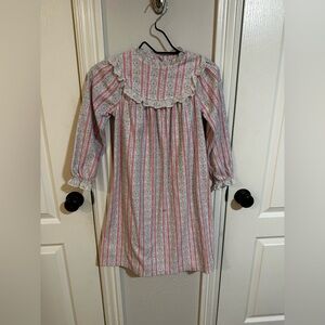 Floral Striped Long Sleeve Dress